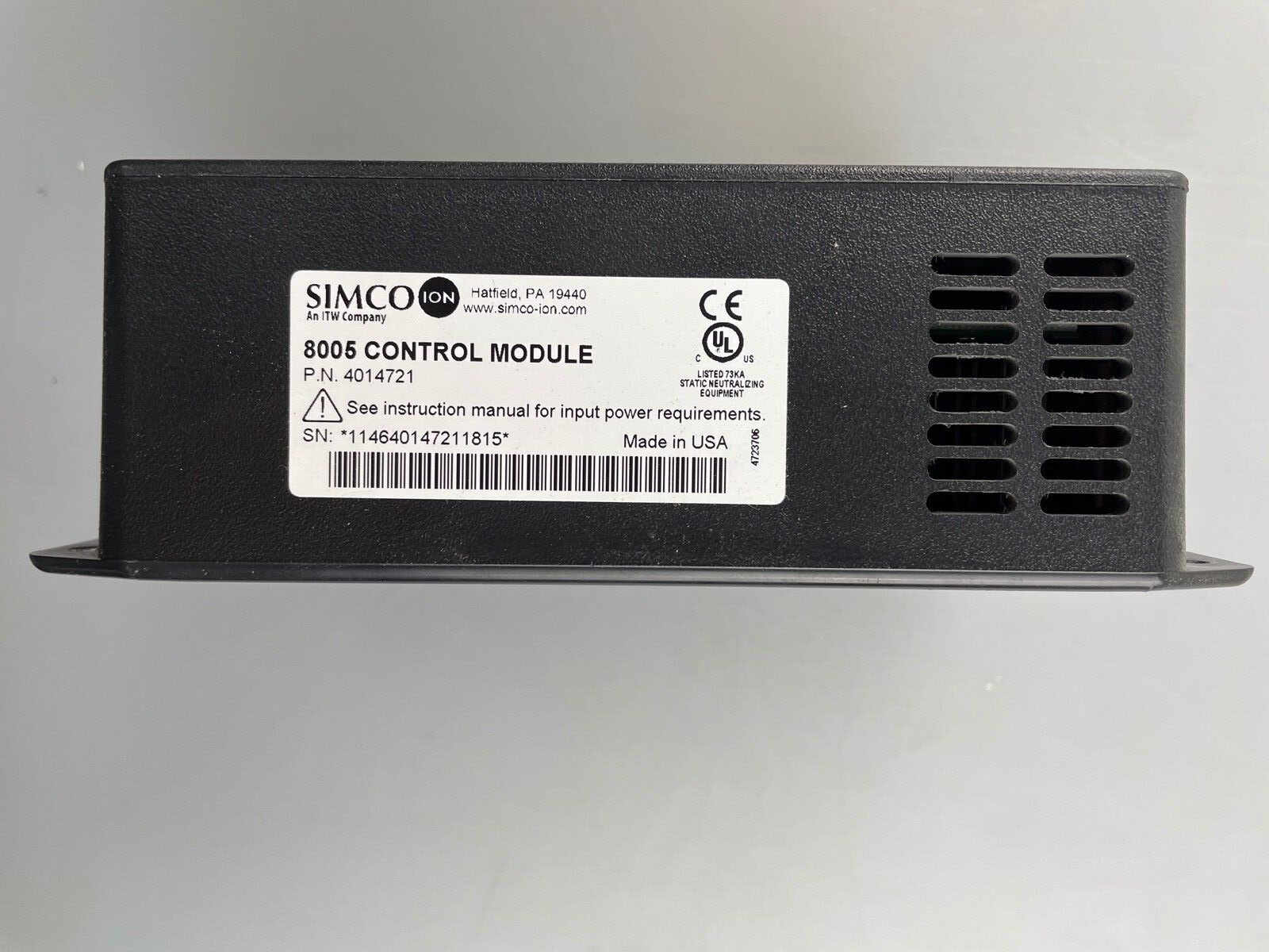 Simco Ion 8005 Control Module, Intelligent Static Neutralizer 8011 Series (Used)