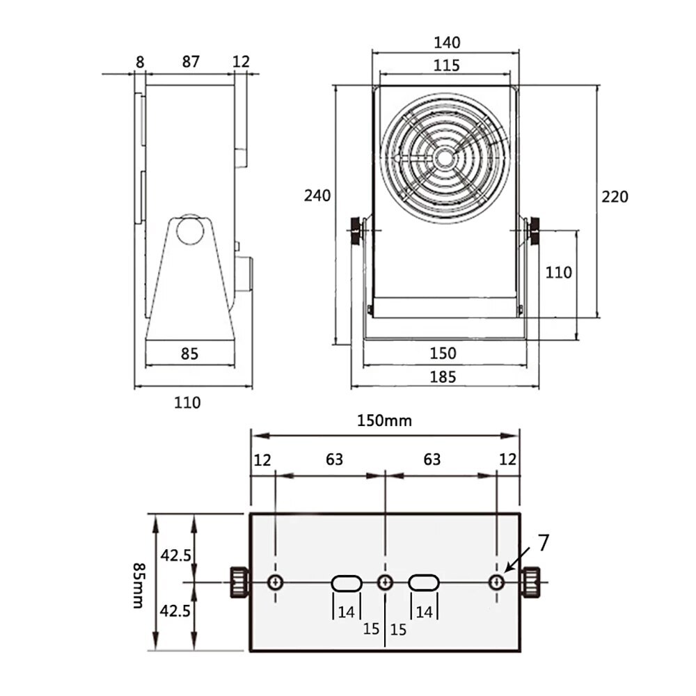 Desktop Anti-Static Ion Fan Industrial Static Eliminator Ionzing Air Blower