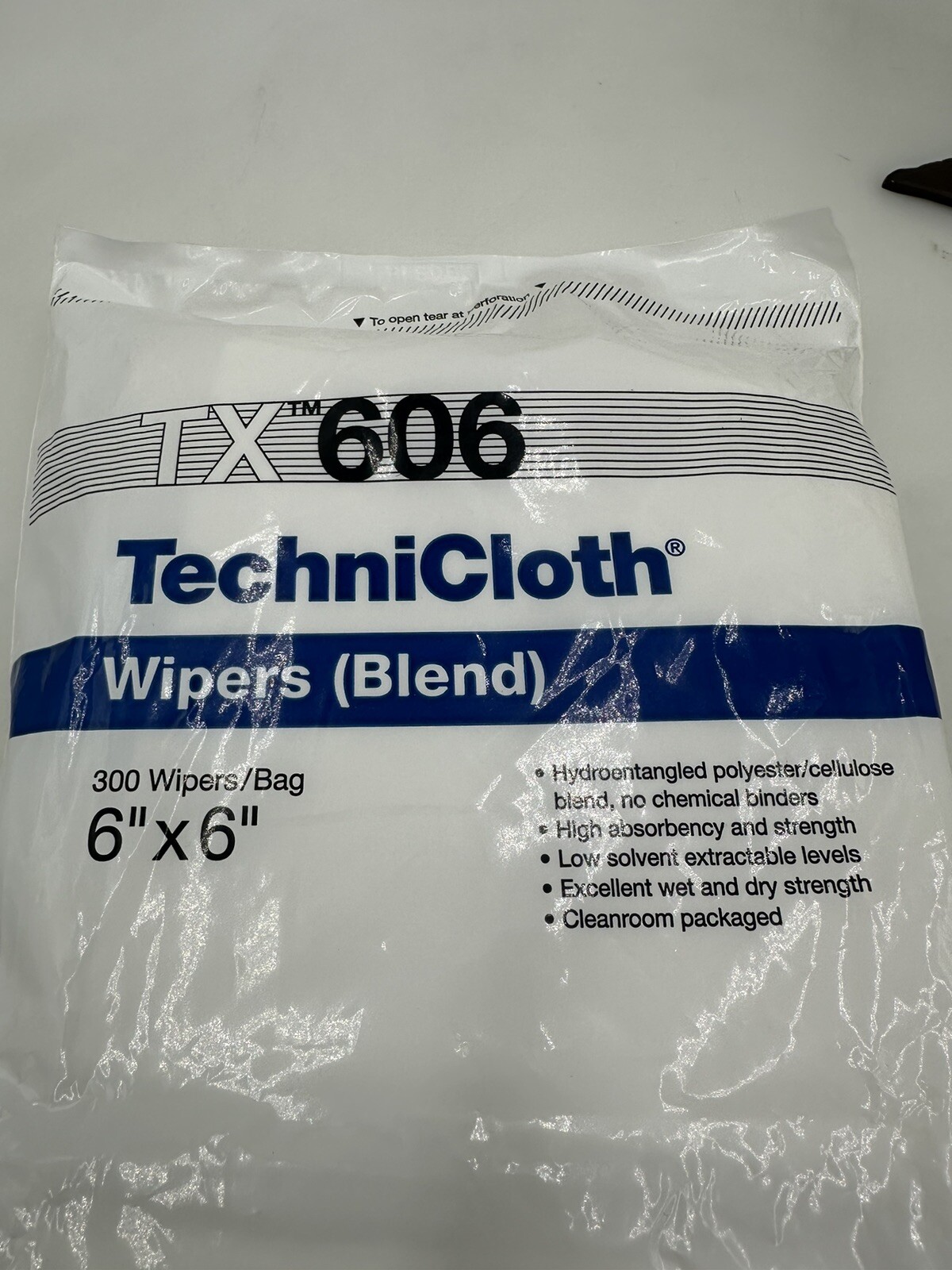 TECHNICLOTH TX606 Polyester/Cellulose Wipers Blend 6″x6″ 300Wipers/Bag NEW OEM