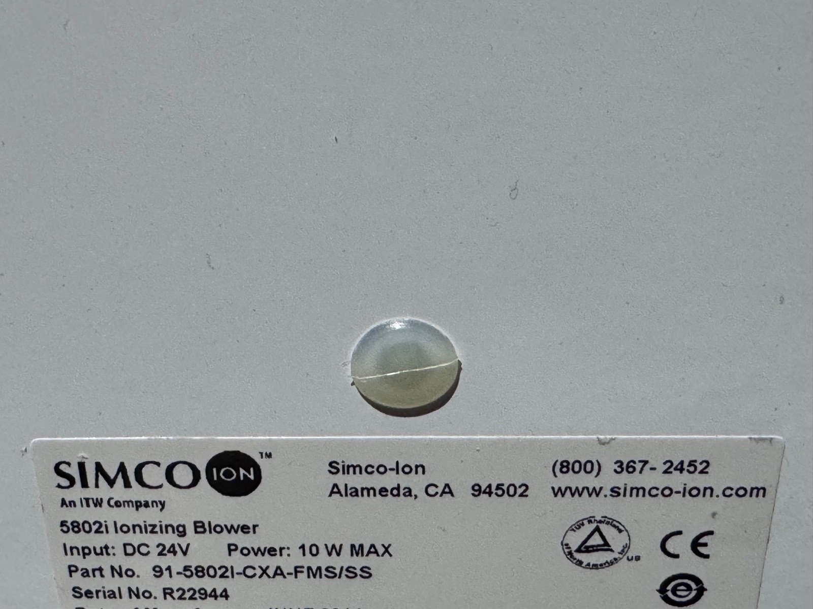 SIMCO ION MODEL 5802I CRITICAL ENVIRONMENT BENCHTOP IONIZING BLOWER