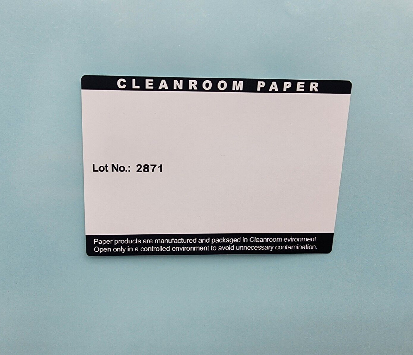 250 SHEETS Cleanroom Paper 8.5″ x 11″ LIGHT BLUE Lot No. 2871 (3 Hole Punched)