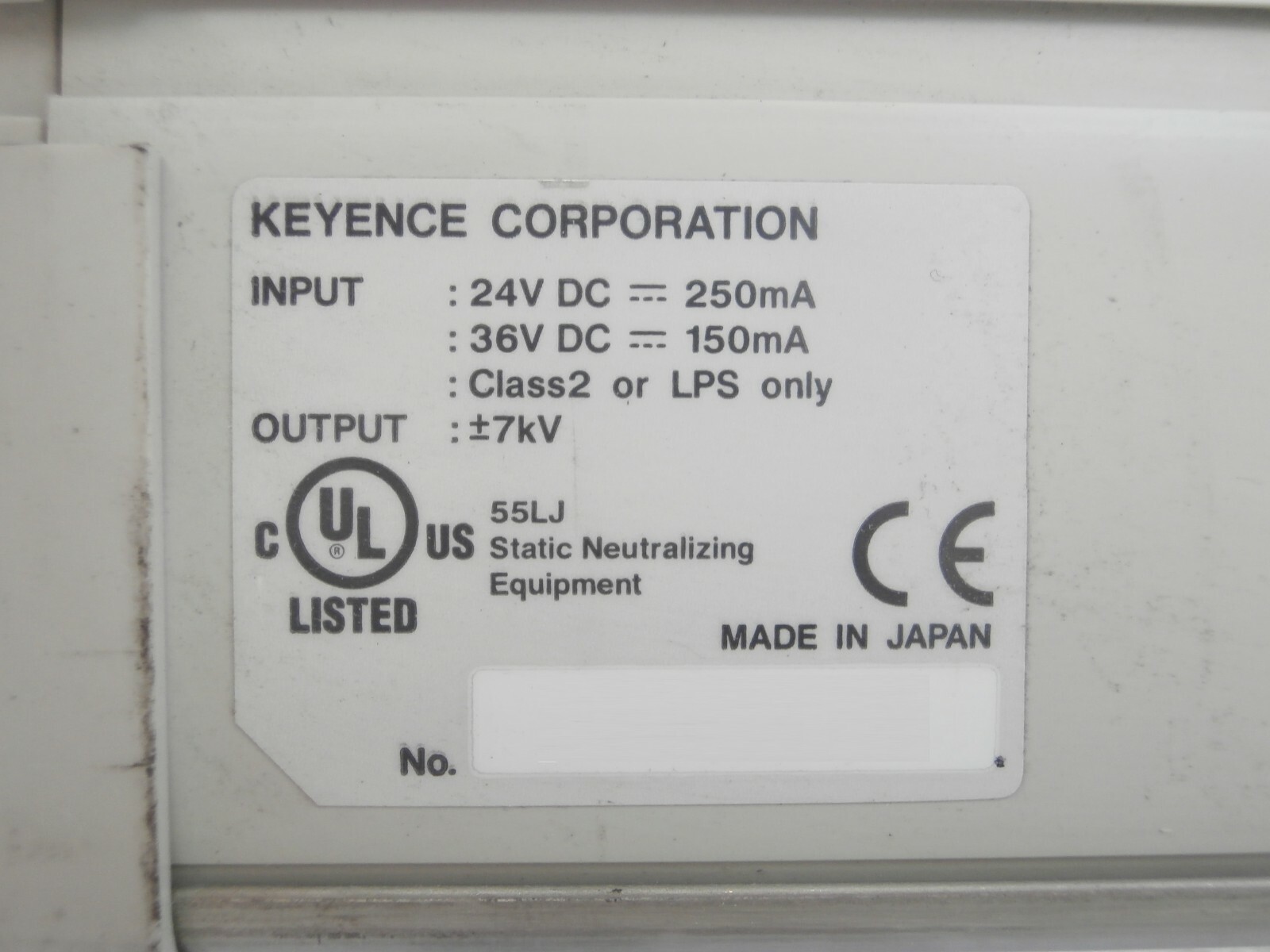 Keyence SJ-R108 Static Eliminator SJ-R Series Reseller Lot of 2 Working Surplus
