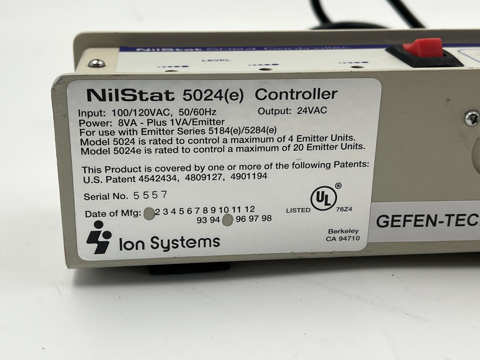 Ion Systems NilStat 5024(e) Controller