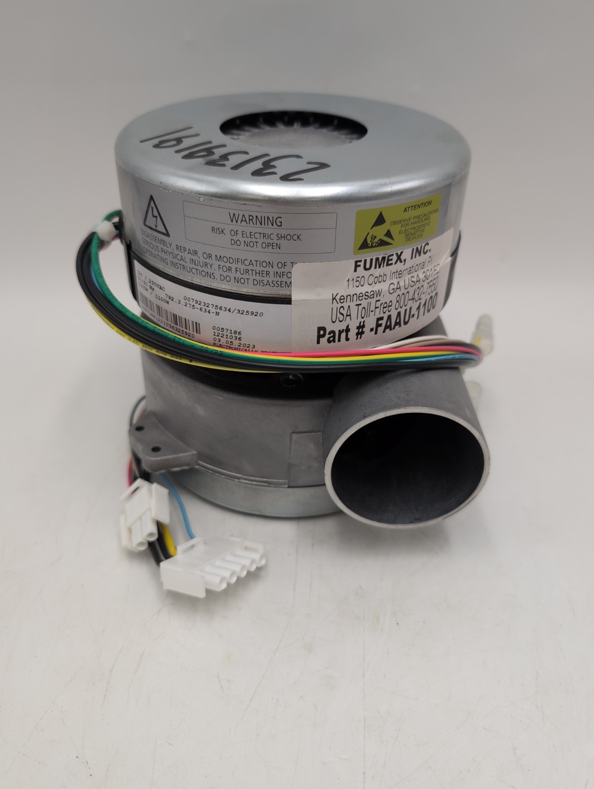 Fumex FAAU-1100 Industrial Fume Extractor Blower Fan Assembly 230VAC 1100W Used