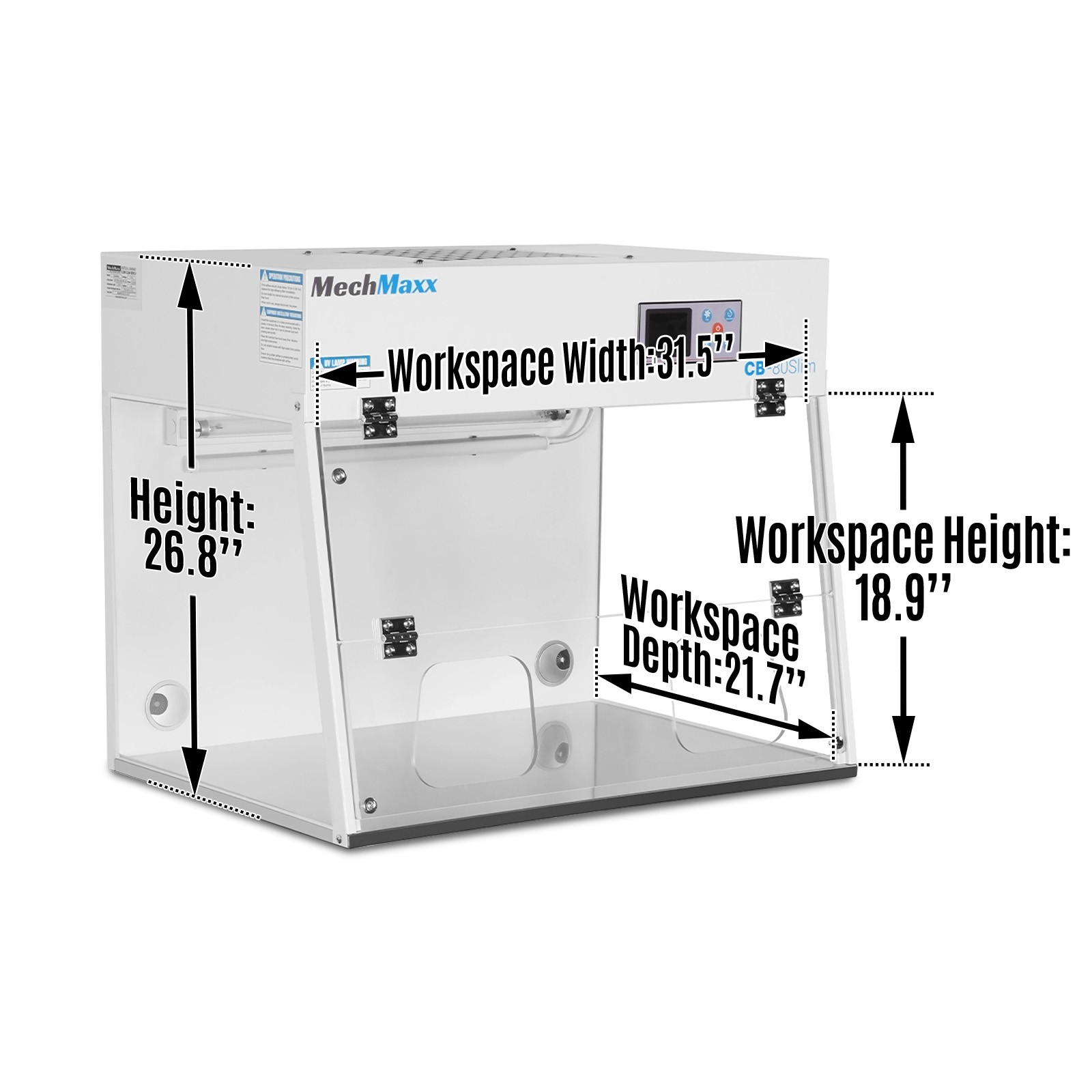31.9” Desktop Vertical Laminar Flow Clean Bench HEPA&UV, ISO Class5, CB-80Slim