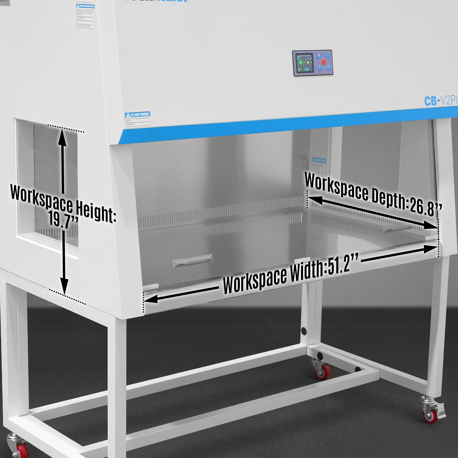 57.5” Vertical Laminar Flow Clean Bench With HEPA&UV, ISO Class 5, CB-V2Pro