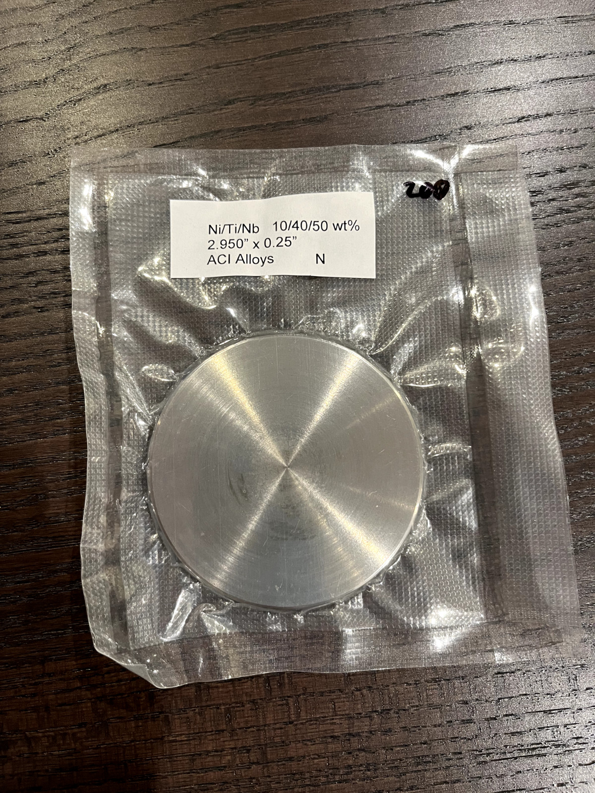 Sputtering Target, Al96Mn4 at%, 3″x0.25″