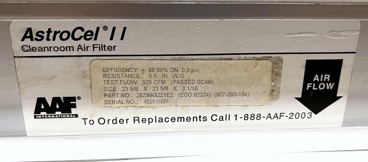 Dexon DX22B-1 Cleanroom Air Filtration Unit 99.99% Efficiency 0.3 um 120V 2.4A