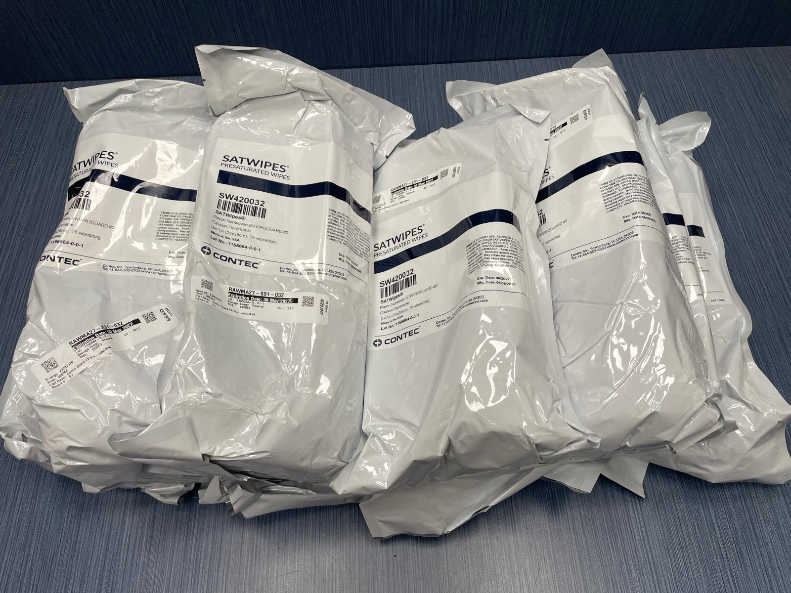 12 packs of 75 wipes 9×11 inch New CONTEC Refill Bag Satwipes Presaturated Wipe
