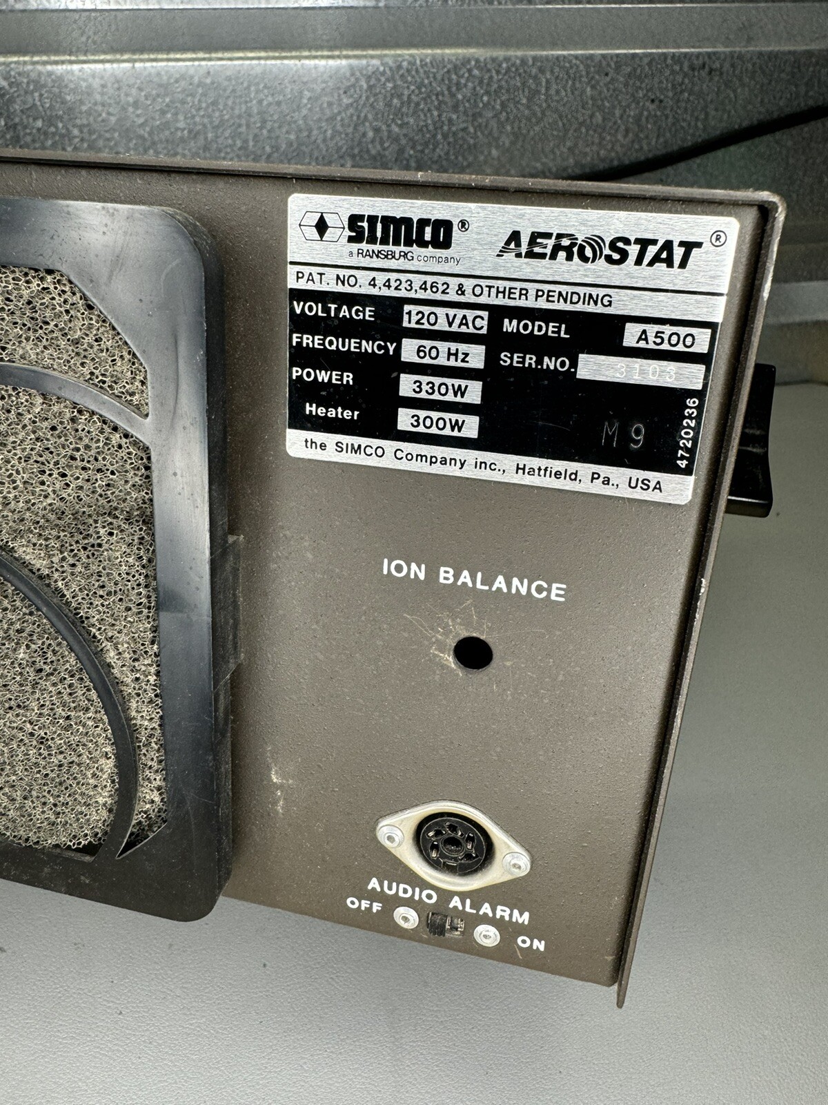 SIMCO AEROSTAT A500 IONIZER W/ HEATER – Tested