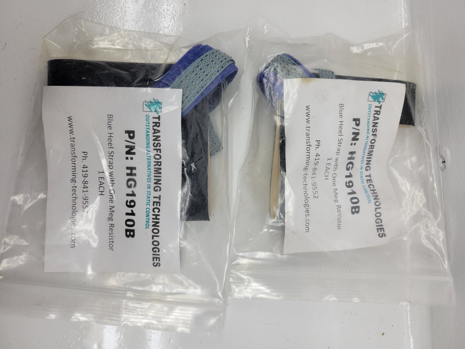 (LOTOF 6)*Transforming Technologies HG1910B Blue Heel Strap, W/1 Meg Resistor