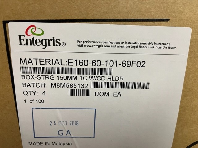 ENTEGRIS 150 mm (6″) PEEK Wafer Cassette & WAFER BOX