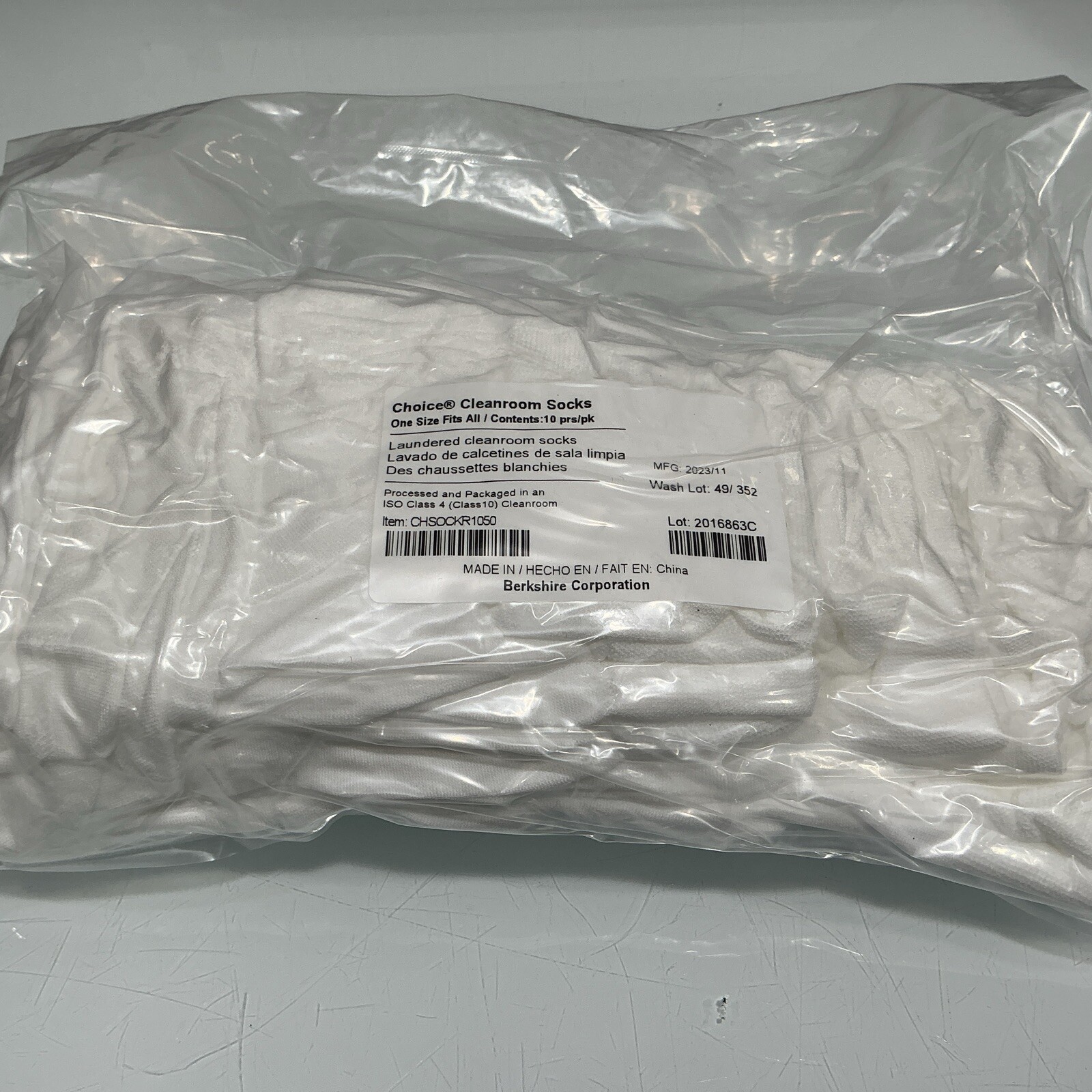Berkshire Choice Cleanroom Socks CHSOCKR1050 Box of 500