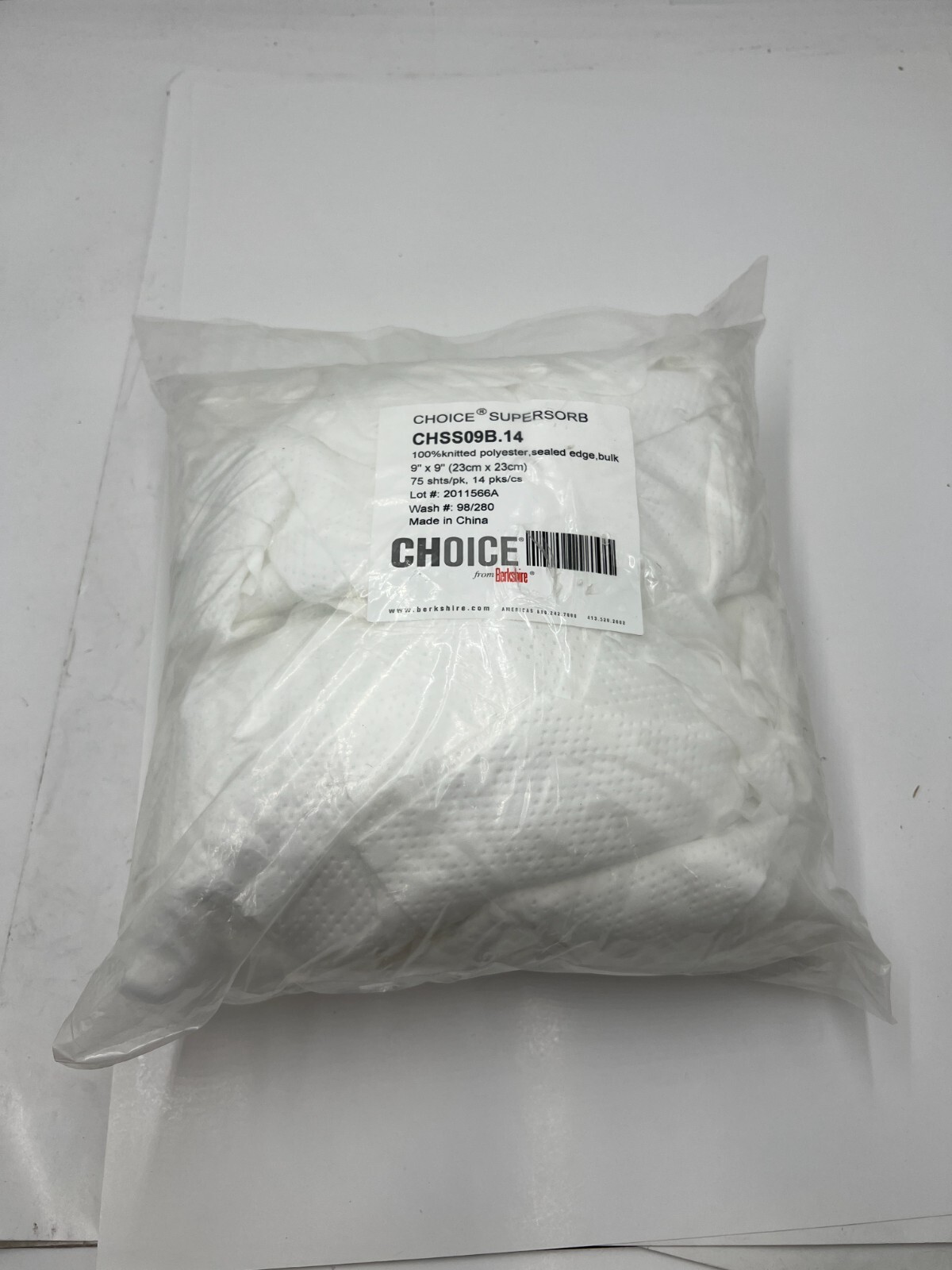 (Pack of 75) Berkshire Choice SuperSorb 9″ x 9″ CHSS09B.14 100% Polyester