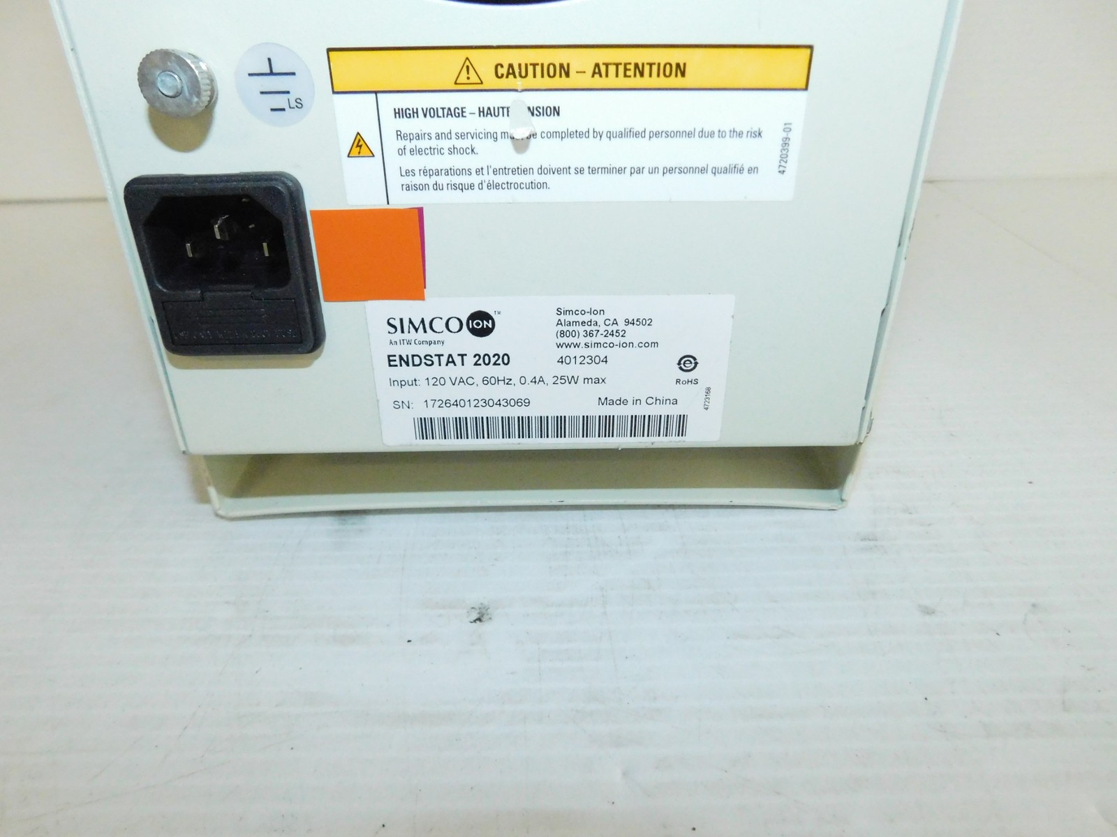 ^^ SIMCO ION ITW CO ENDSTAT 2020 IONIZING AIR BLOWER (CYD182)