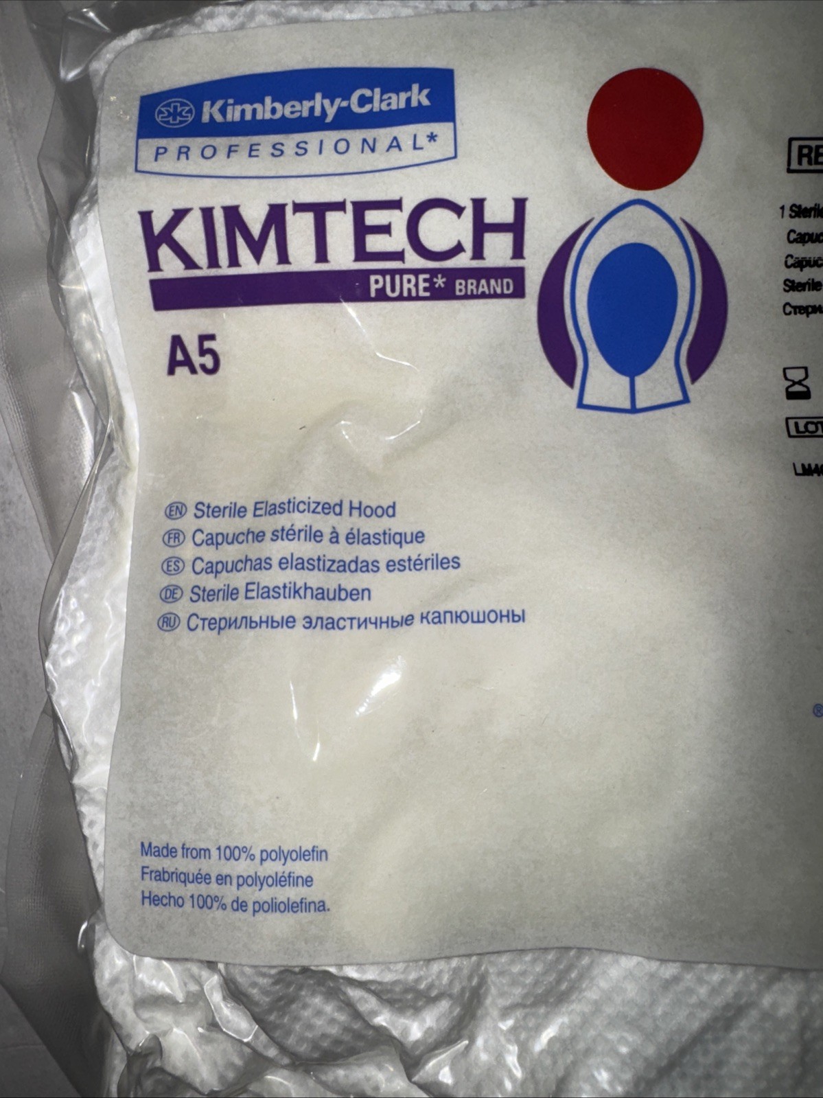 KIMTECH 40616 A5 Sterile Cleanroom Elasticized Disposable Hoods With Ties (1 EA)