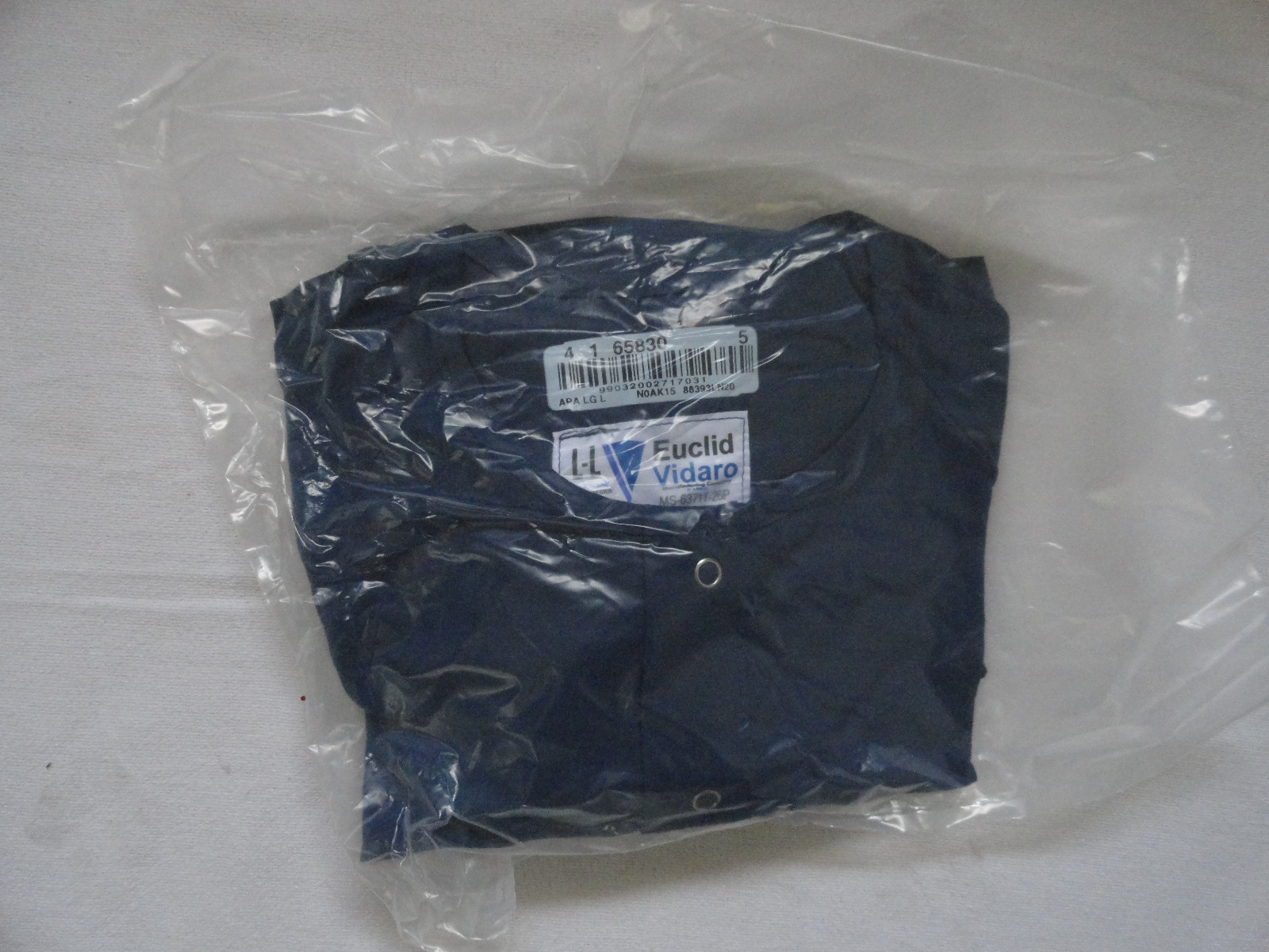 20 L-L Tops Euclid Vidaro Microdenier Poly Modest Scrubs Cleanroom Lab Blue