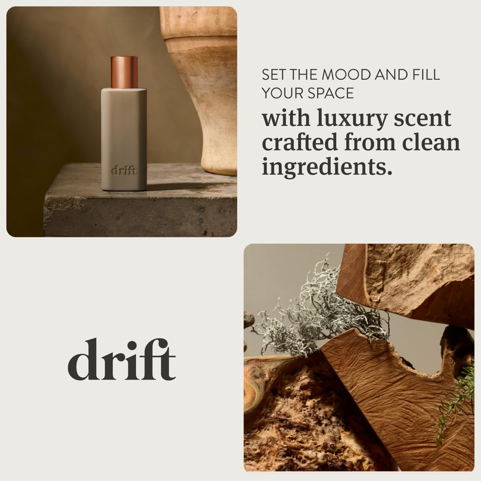 Drift Amber Scented Room Spray – Air Freshener – Clean Fragrance Oils – Premium