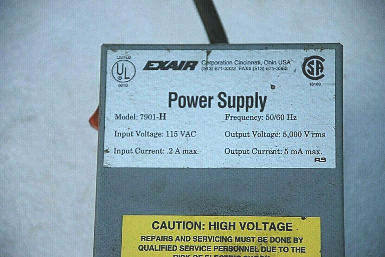 Exair 7901-H Power Supply Transformer for Ionizing Bar Ion Knife 5000Vrms @ 5mA