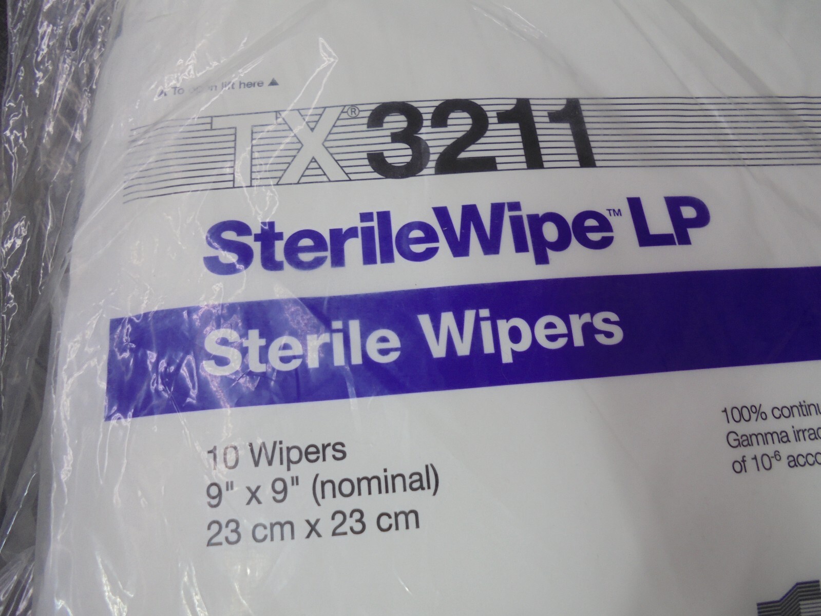 Texwipe TX3211 Sterile Wipe LP 9”X9” (Nominal) 10 Packs of 10