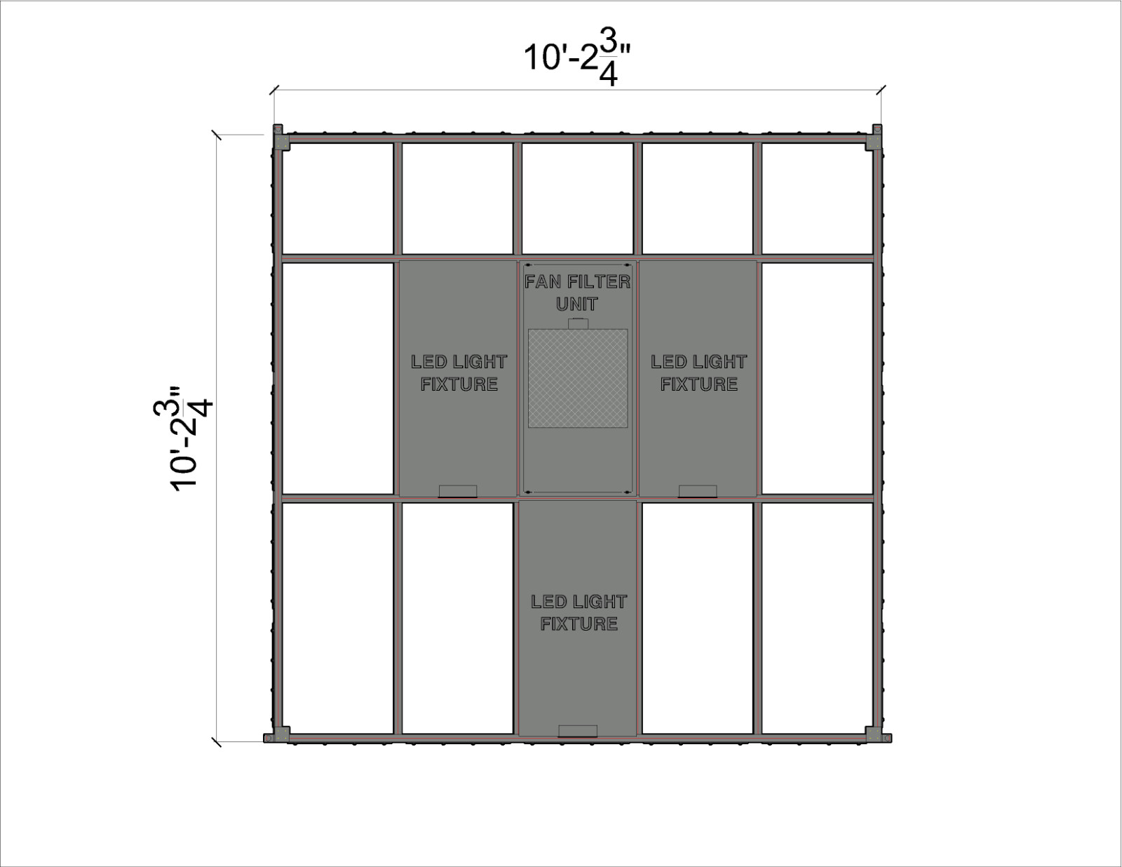 10′ x 10′ SOFT Wall Clean Room ISO8 class 100,000 HEPA Filter Cleanroom; DIY-Kit