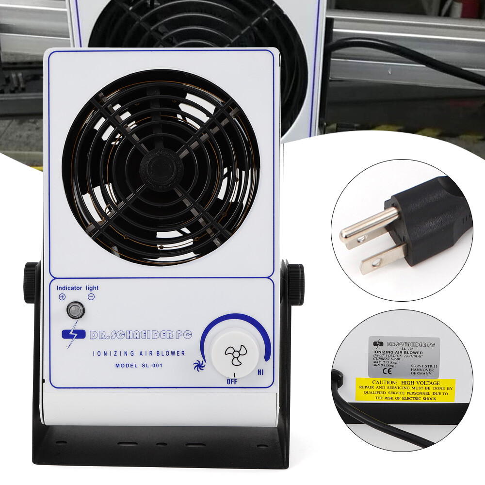 PC Ionizing Air Blower Fan Ion Anti-Static Elimination Eliminator Adjustable
