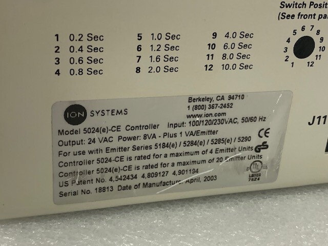 ION Systems Model 5024 Nilstat CE Emitter Controller Used