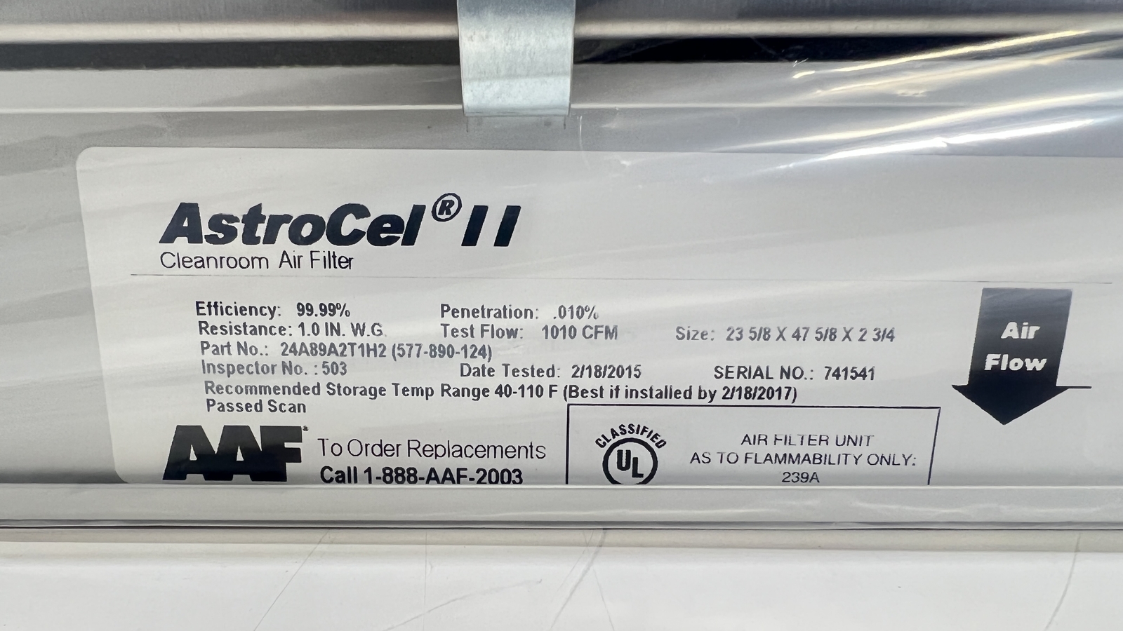 AAF International FM2-LE 3100337-004 Filter Fan Unit with HEPA –New in Box