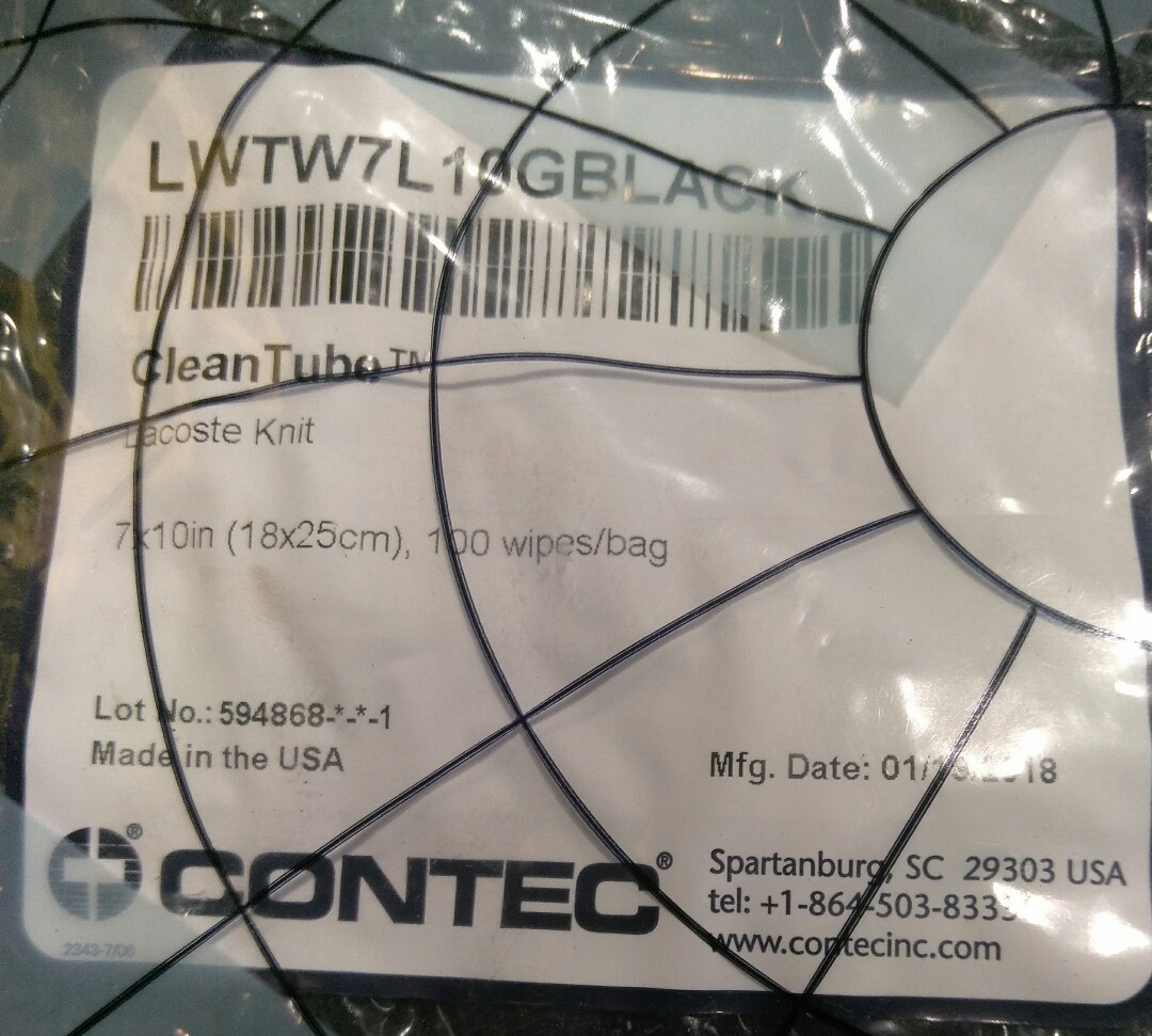 NEW CONTEC WIPES LWTW7L10GBLACK- 1 BAG OF 100CT