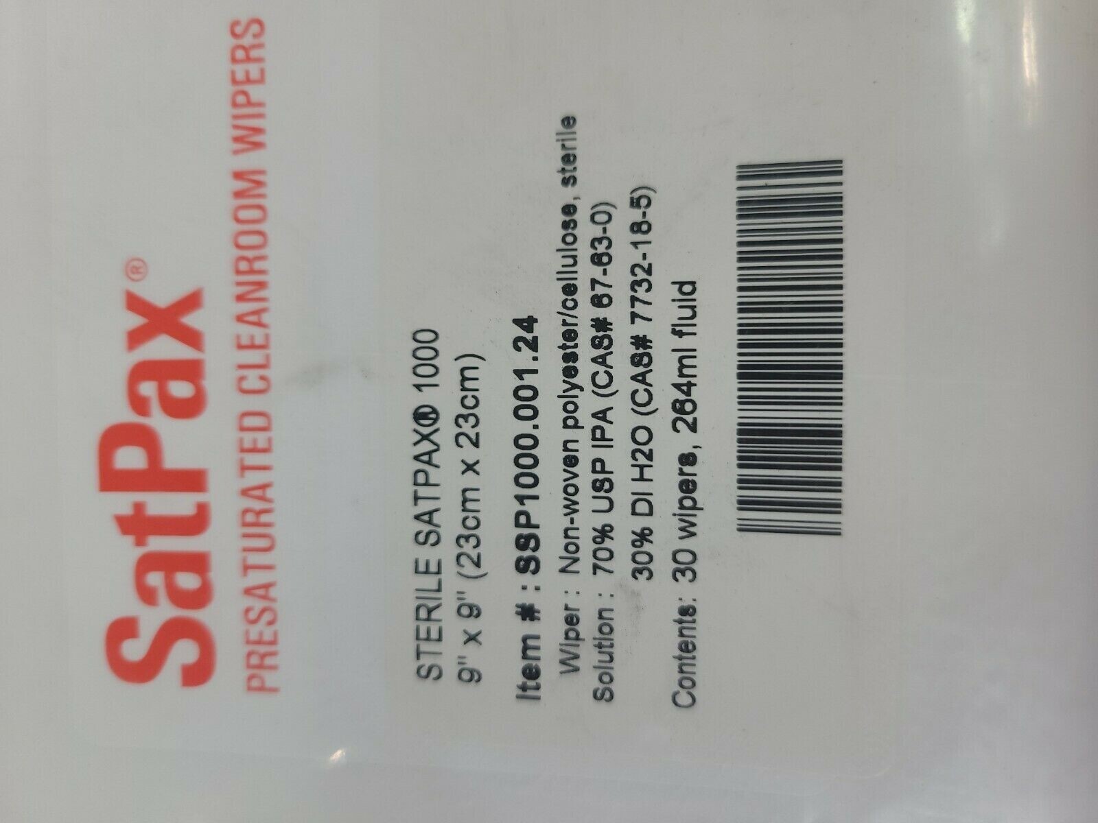 Berkshire SSP1000.001.24 Cleanroom Sterile Wipe-30 ct Pack-9″x9″-White-LOT OF 24