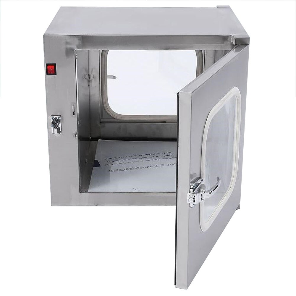 Stainless Steel Cleanroom Tech Pass Through Double Door Transfer Window 110V