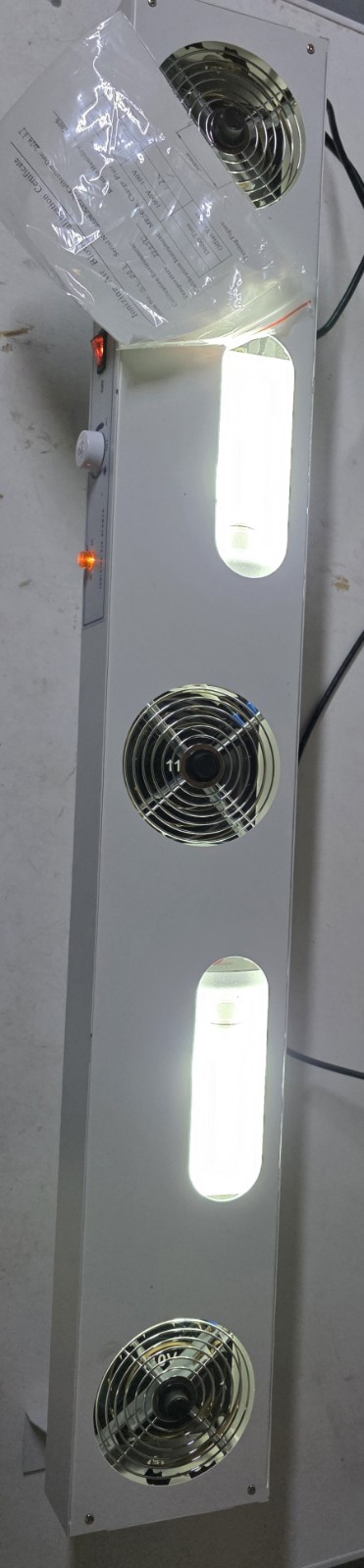 Ionizing Air Blower Fan Static Eliminator Blower Suspended 110V 3 Fans W/ Lights