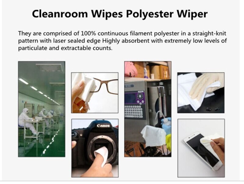 6″X6″ Cleanroom Soft Wipers Class 1-10000 Microfiber Dust Free Cloth 100 pcs/Bag