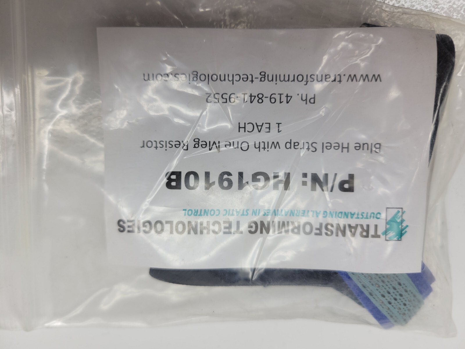 (LOTOF 6)*Transforming Technologies HG1910B Blue Heel Strap, W/1 Meg Resistor