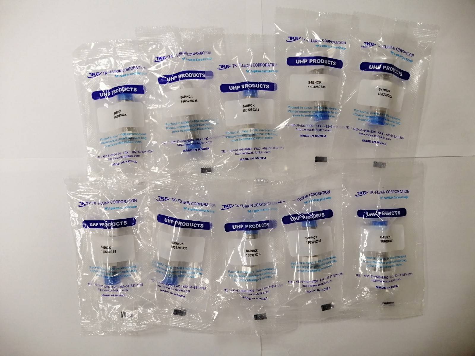 TKF Bulkhead Adapter, 1/4″ Tube X 1/4″ VCR (Similar SS-4-VCR-A1-400) LOT of 10